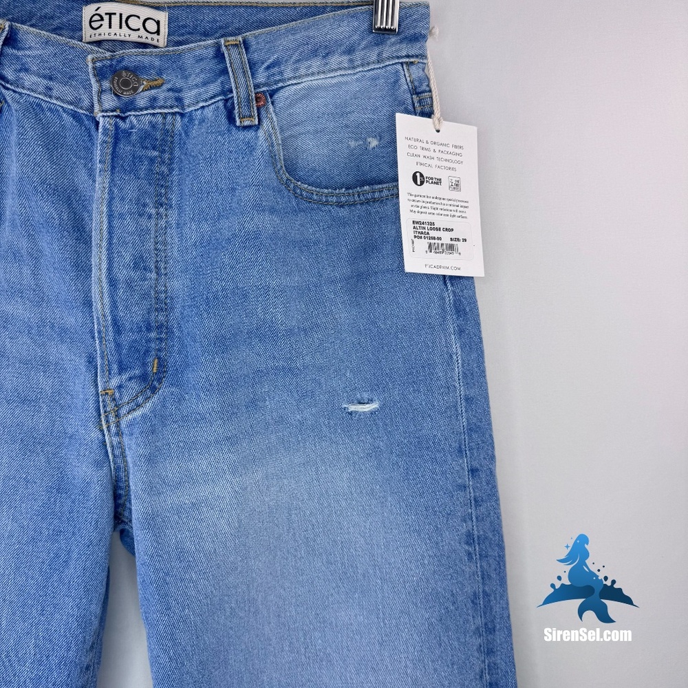 1229 NWT Ética Altin Loose Crop Jeans - High Rise - Size 29 - Ithaca - Picture 4 of 16
